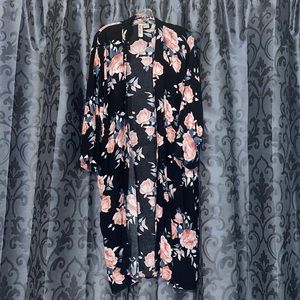 Black & Floral lightweight cardigan